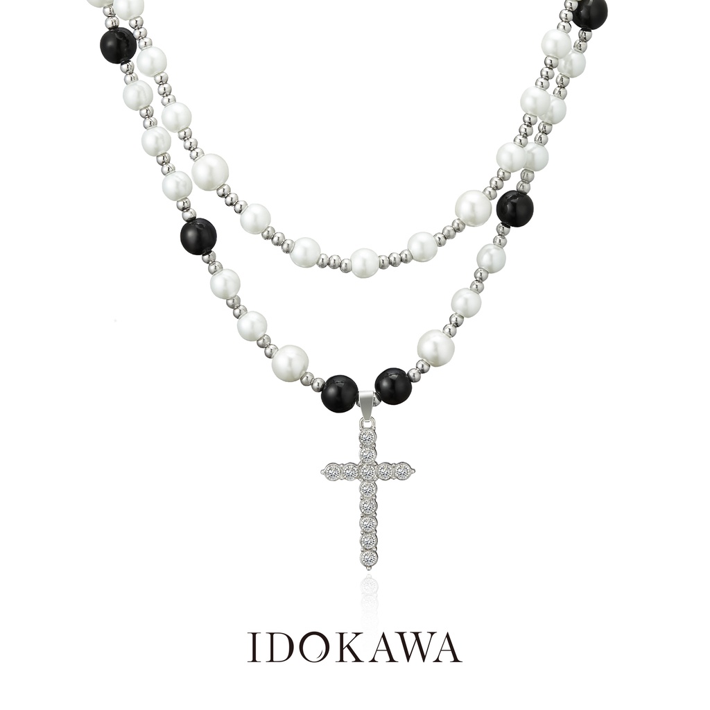 IDOKAWA Pearl Pendant Necklace For Women 925 Sterling Silver