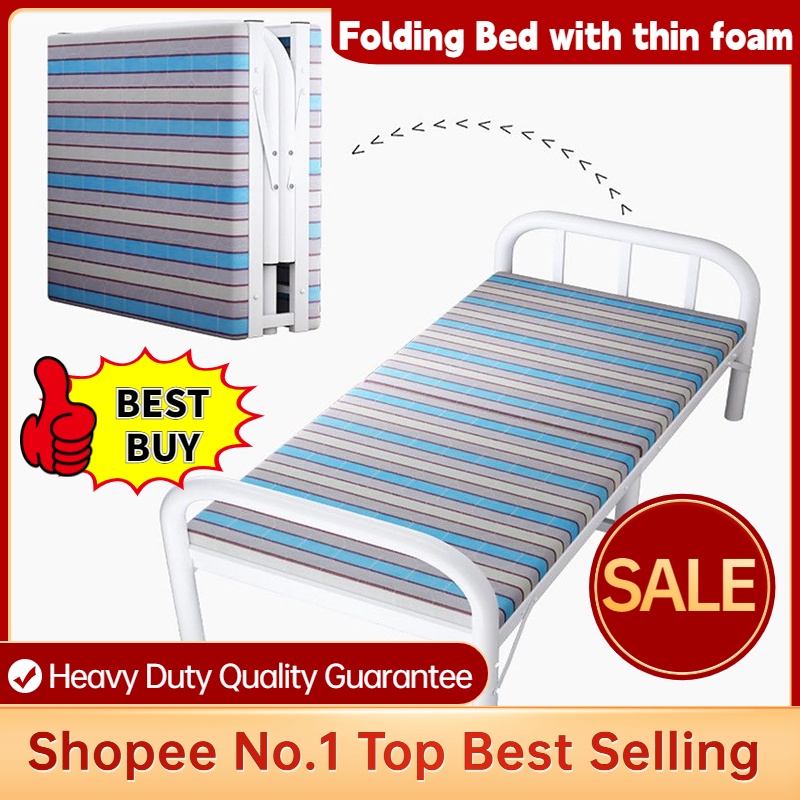 Foldable cot with store mattress