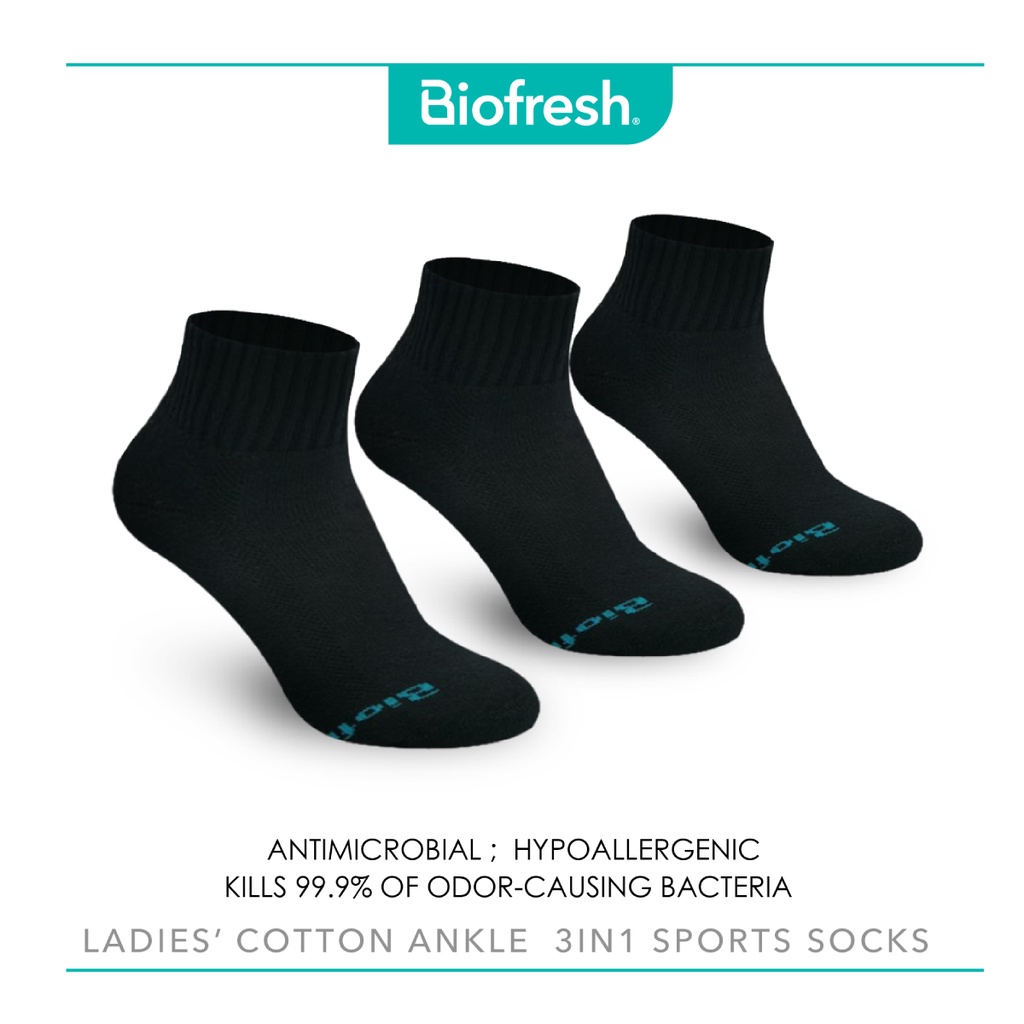Biofresh Ladies' Green Tea Cotton Lite Casual Low Cut Socks 3