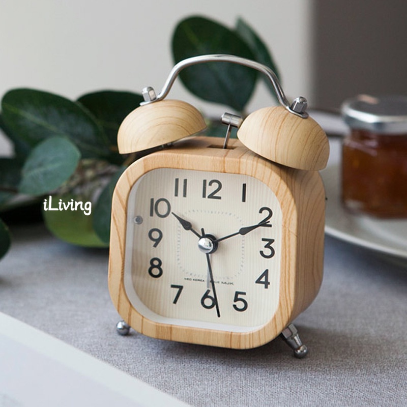 Retro Wooden Alarm Clock – HF Decor