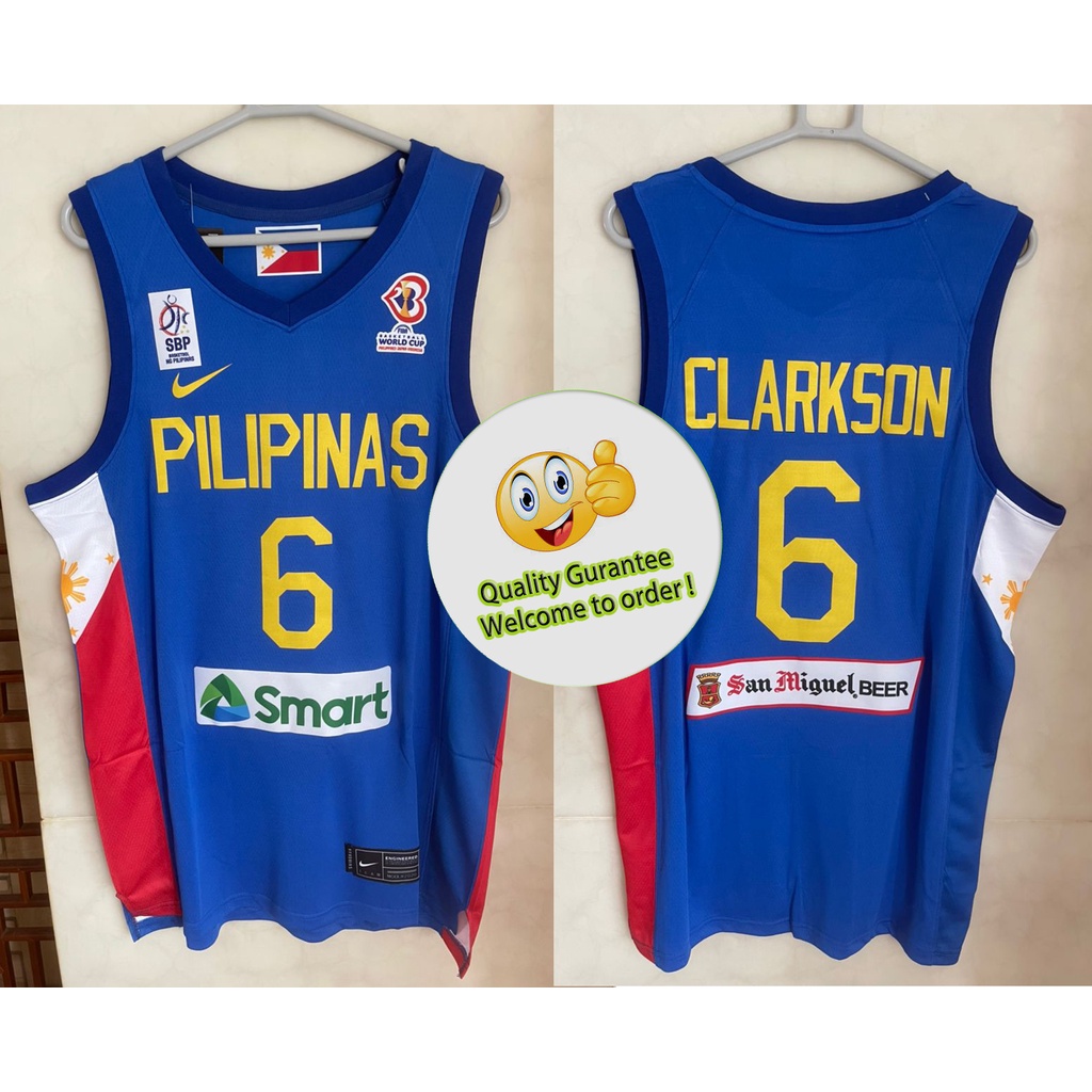 New Jordan Clarkson #6 Pilipinas Basketball Jersey Philippines Name Custom  White