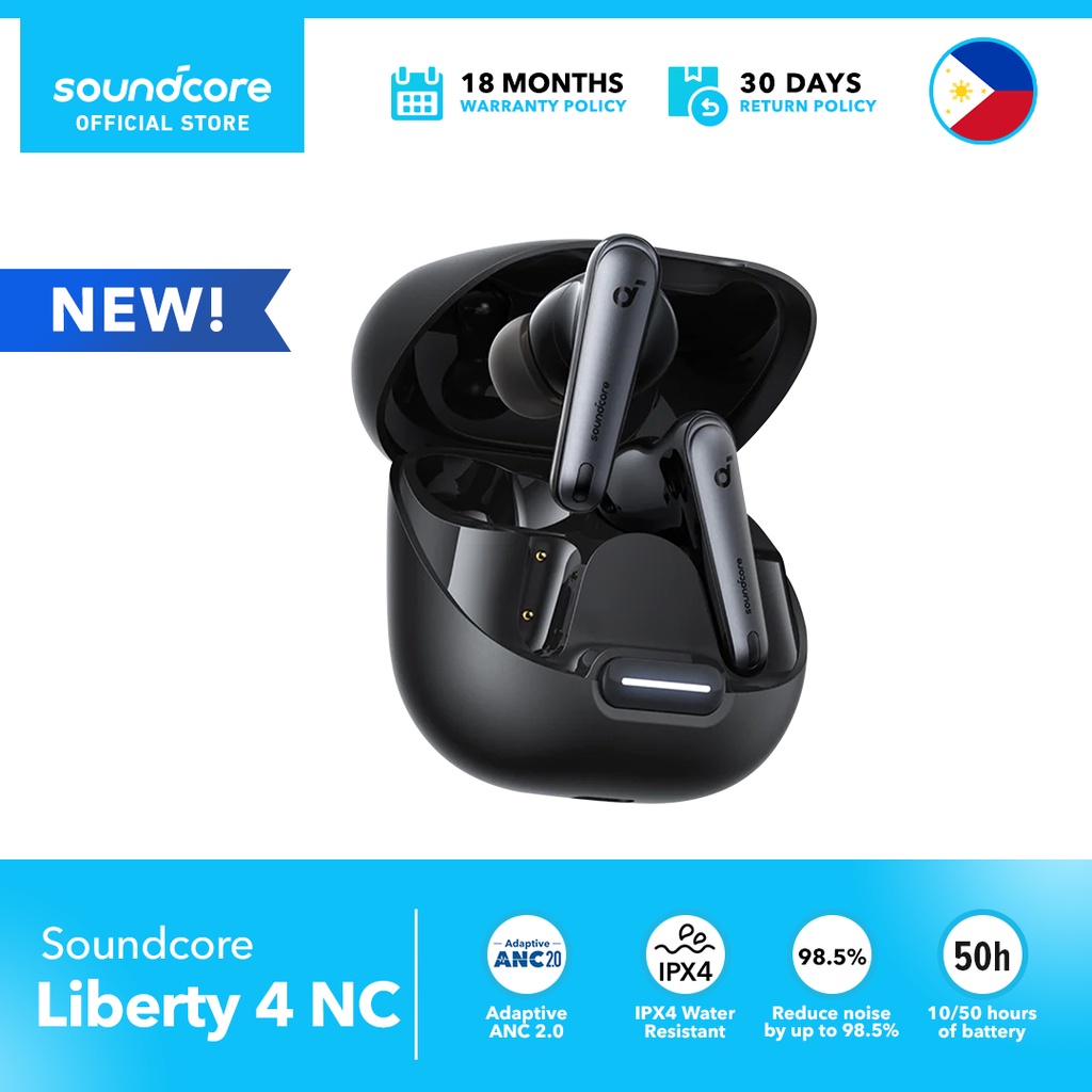 Soundcore Liberty 4 NC Bluetooth Earphones, LDAC, 50 hour Playtime, Fast  Charging