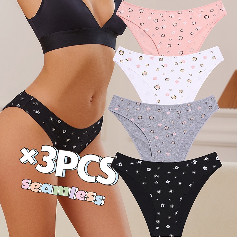 Women Cotton Panties Sexy Underwear for Female Solid Jacquard