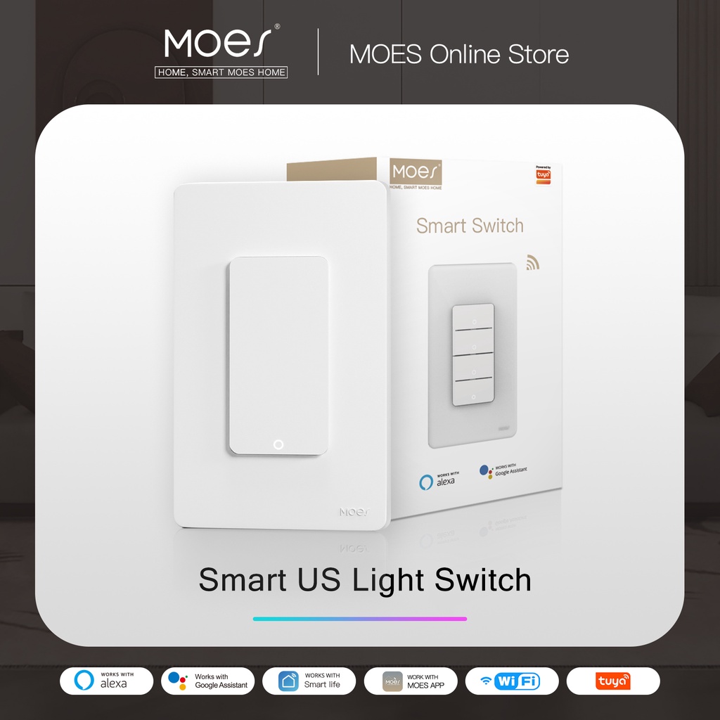 WiFi Dimmer SwitchSmart Glass Touch Panel 1/2/3 Gang Dimmable Switch – MOES