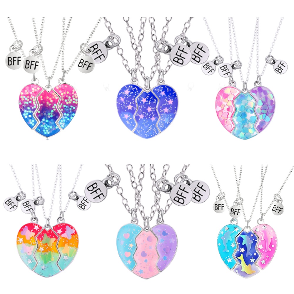 Cute Cat Heart Magnet Necklaces for Women Girls Kawaii Best Friends Neko  Doggy Animal Pendant Chain