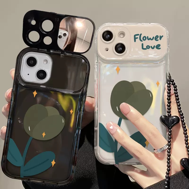 Mirror Phone Case With Tulip Flower For Iphone11pro