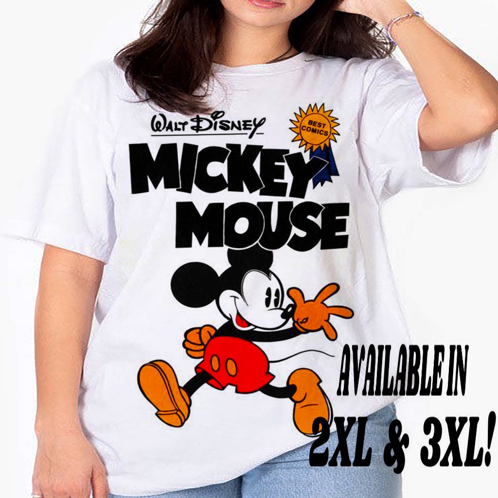 Mickey Mouse Graphic T Shirt with Large White Print Unisex Free Plus Sizes up to 3XL Shopee Philippines