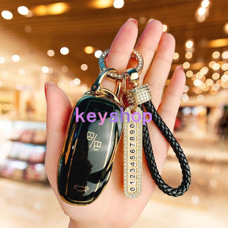 1set Rhinestone Decor Car Key Case & Rabbit Charm Keychain Compatible With  Audi