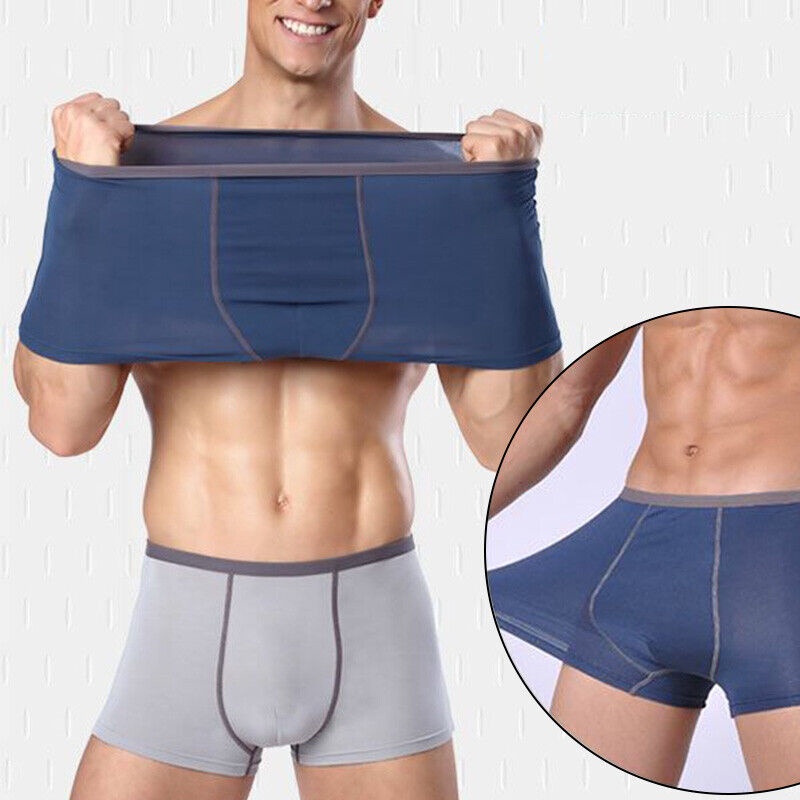 4PCS/Set New High Quality Mens Underwear U Convex Boxers Shorts Sexy Soft  Male Panties Plaid
