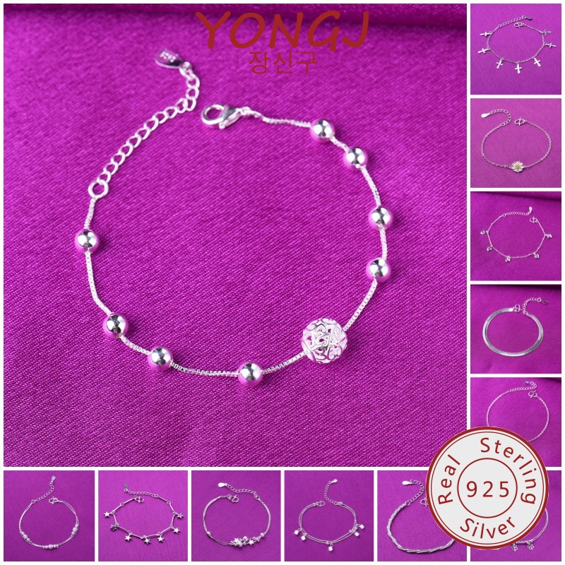 YONGJ 925 Silver Anklet Wholesale Multiple Styles Shopee Philippines