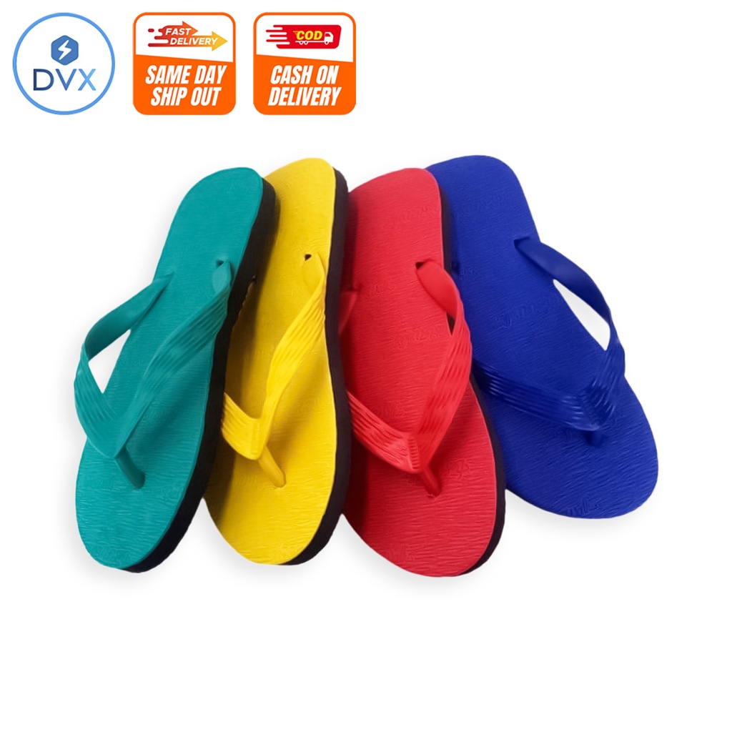 COD DVX Kids Adult Colored Plain Rubber Slippers Flip Flops