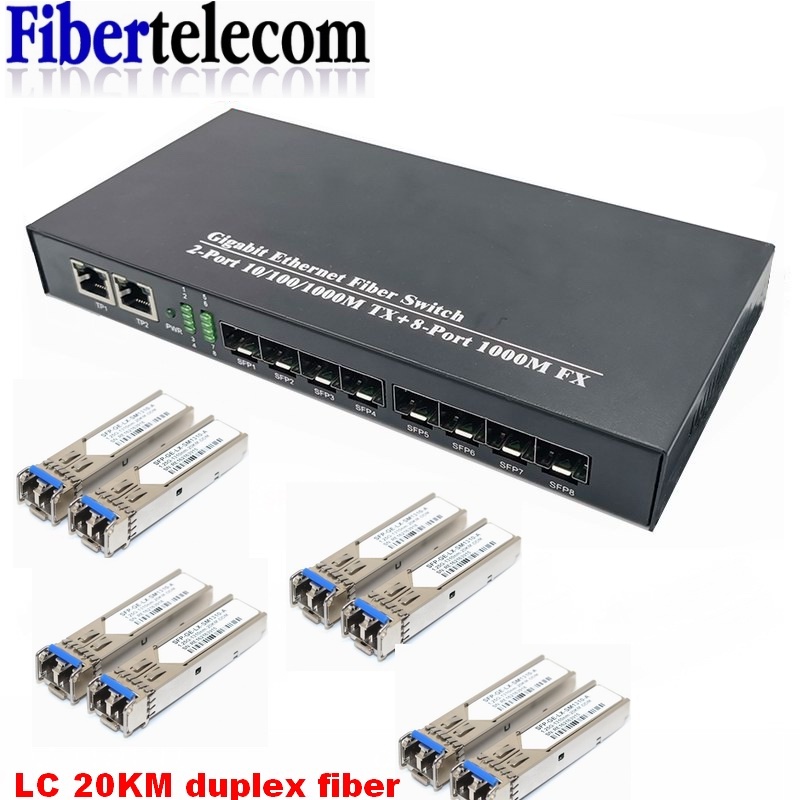 Media Converter / Switch, Singlemode, 60km Gigabit, 10/100/1000BaseTX to  1000BaseFX (SFP with LC) Four Copper Ethernet Ports, Two SFP Fiber Optic  Ports