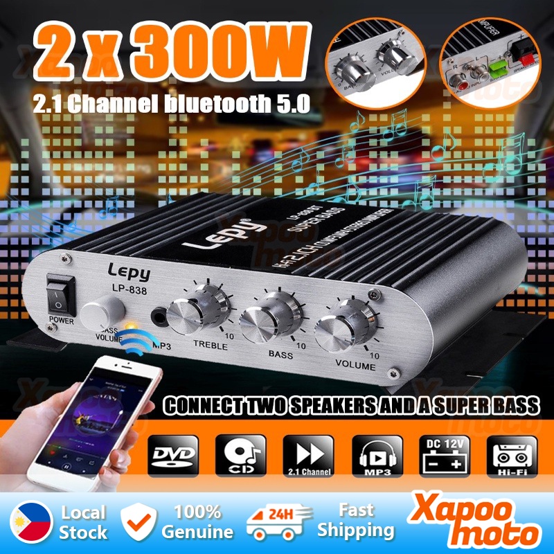 Amplificador Sonido 2.1 Mega Bass Estéreo Lepy LP-838 200W