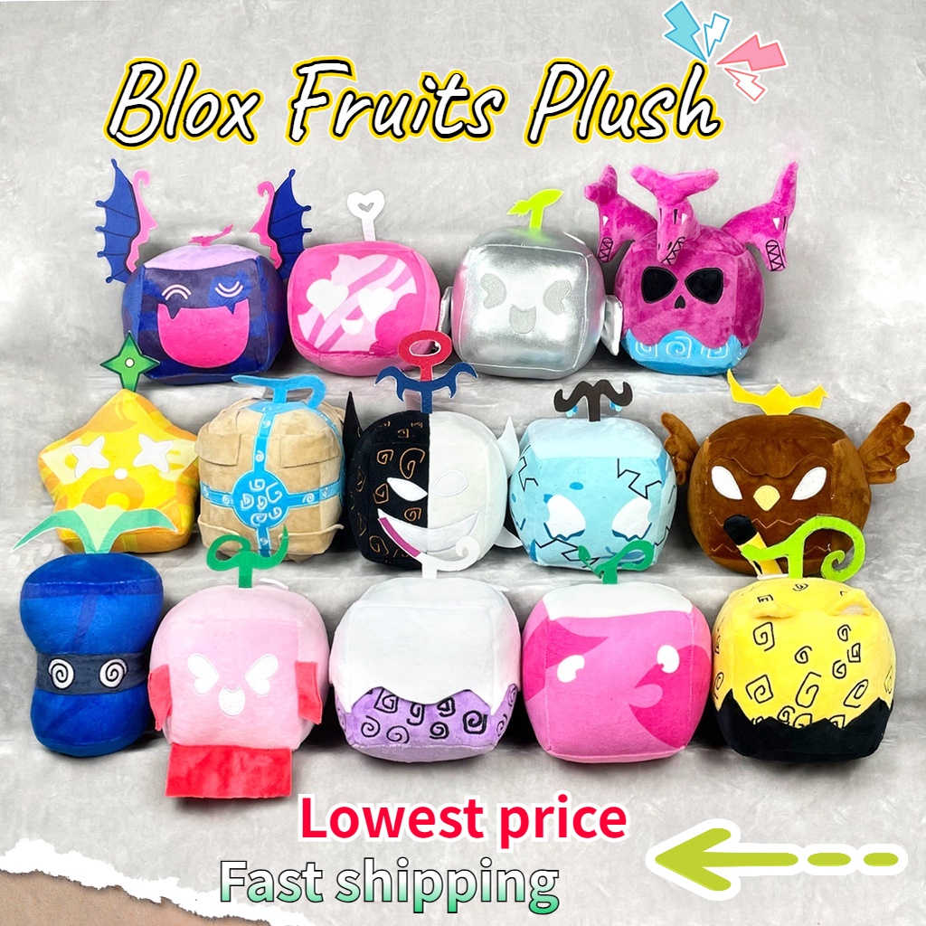 15cm Blox Fruits Anime Game Plush Toy Fruit Leopard Pattern Box