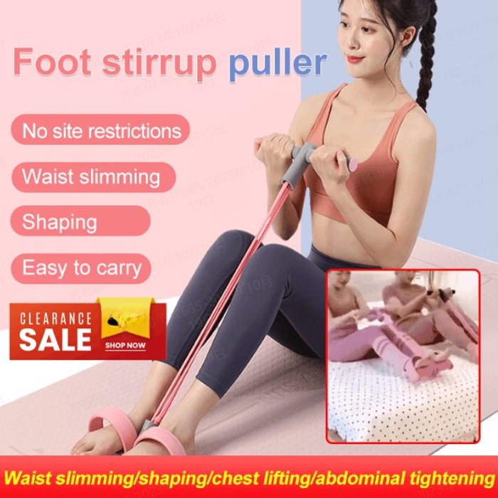 HOT】[Shaping/Wasit Slimming] Pilates Sit Up Device Foot Stirrup Puller  Exercise at Home