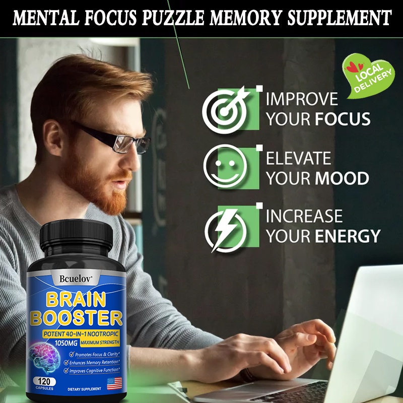 Brain Booster Nootropic Supplement for Mental Clarity, Increased