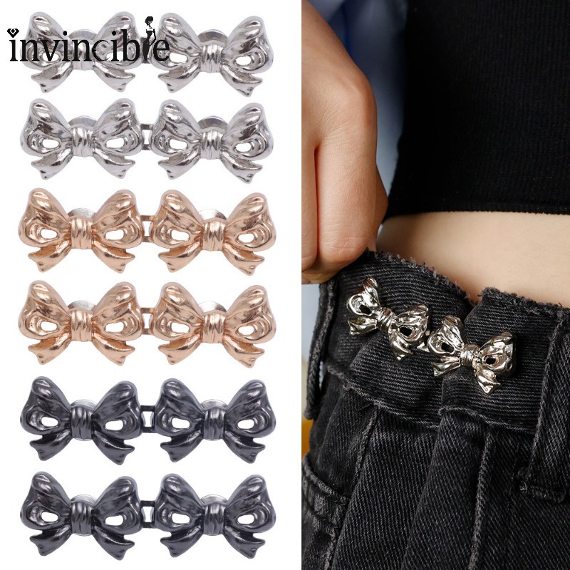 4pcs Adjustable Rabbit/Cat Pants Waist Tightener Buttons Clip for