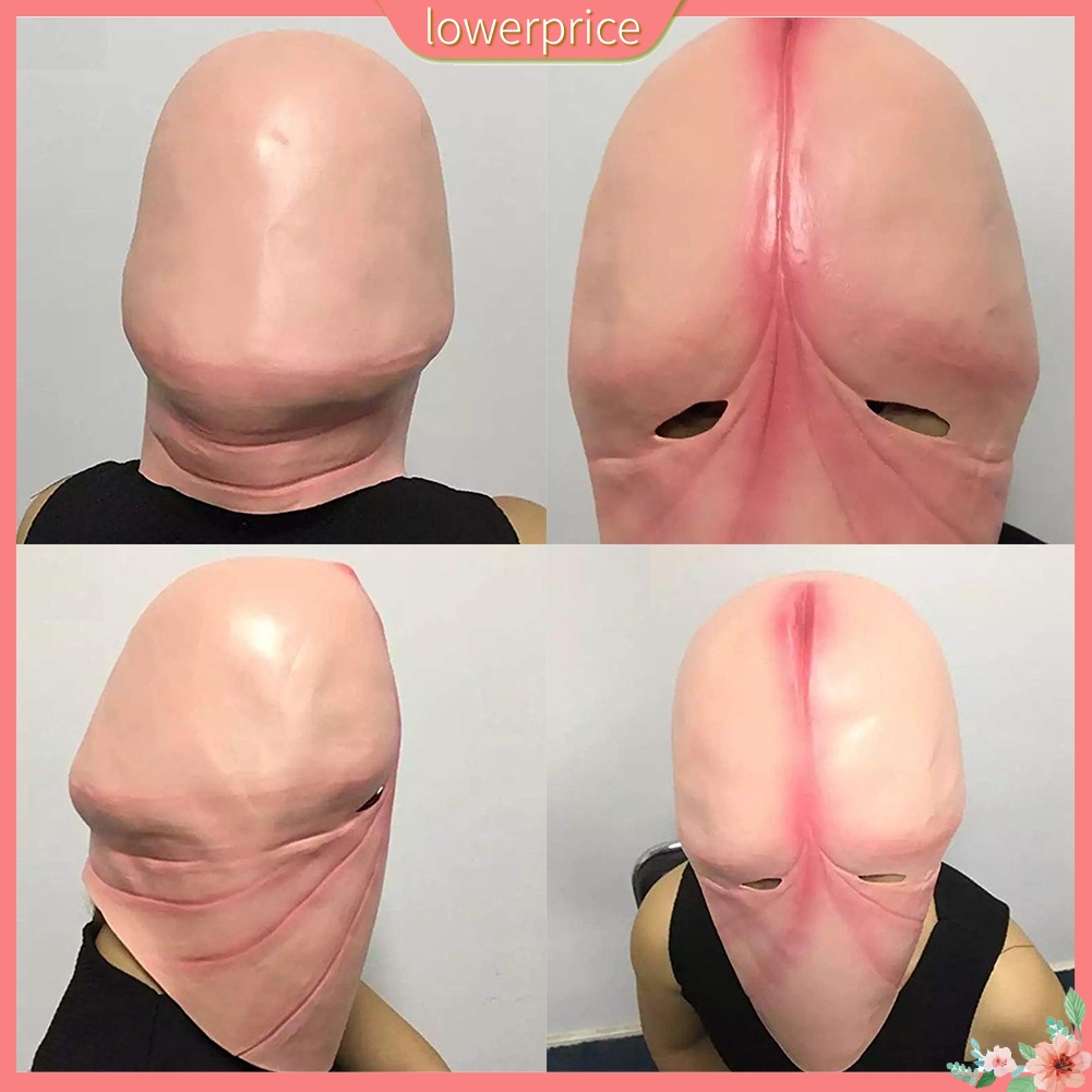 Latex Realistic Funny Gross Glans Penis Mask, Full Neck Headgear Dress Up  Accessories, Halloween Christmas Cosplay Costume Props, Bar Club Rave Party