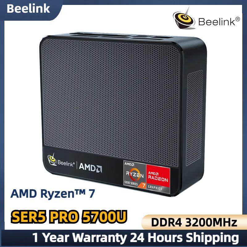 Beelink SER5 Mini PC with AMD Ryzen 7 5800H(8C/16T, up to 4.4GHz) Pre-in  W11 Pro Mini Computer, 32GB DDR4 500GB NVMe SSD, 4K HD Triple Display