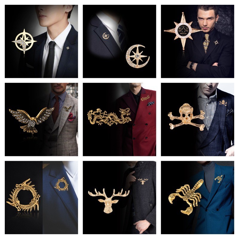 1Piece Six pointed Star Brooch Men s Elegant Eagle Dragon Corsage Pin Shirt Small Collar Pin Personality Lapel Brooch for Suit Tuxedo Shopee Philippines