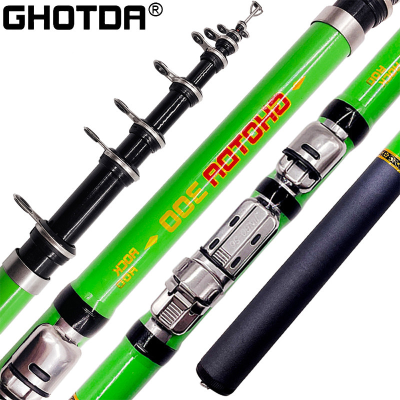GHOTDA Telescopic Fishing Rod Hard FRP Carbon Fiber 2.1/2.4/2.7