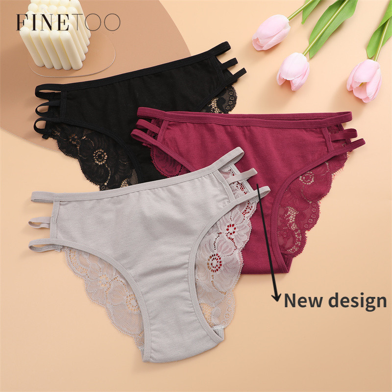 Finetoo Cotton Panty Women's Solid Color Panties For Women Sexy