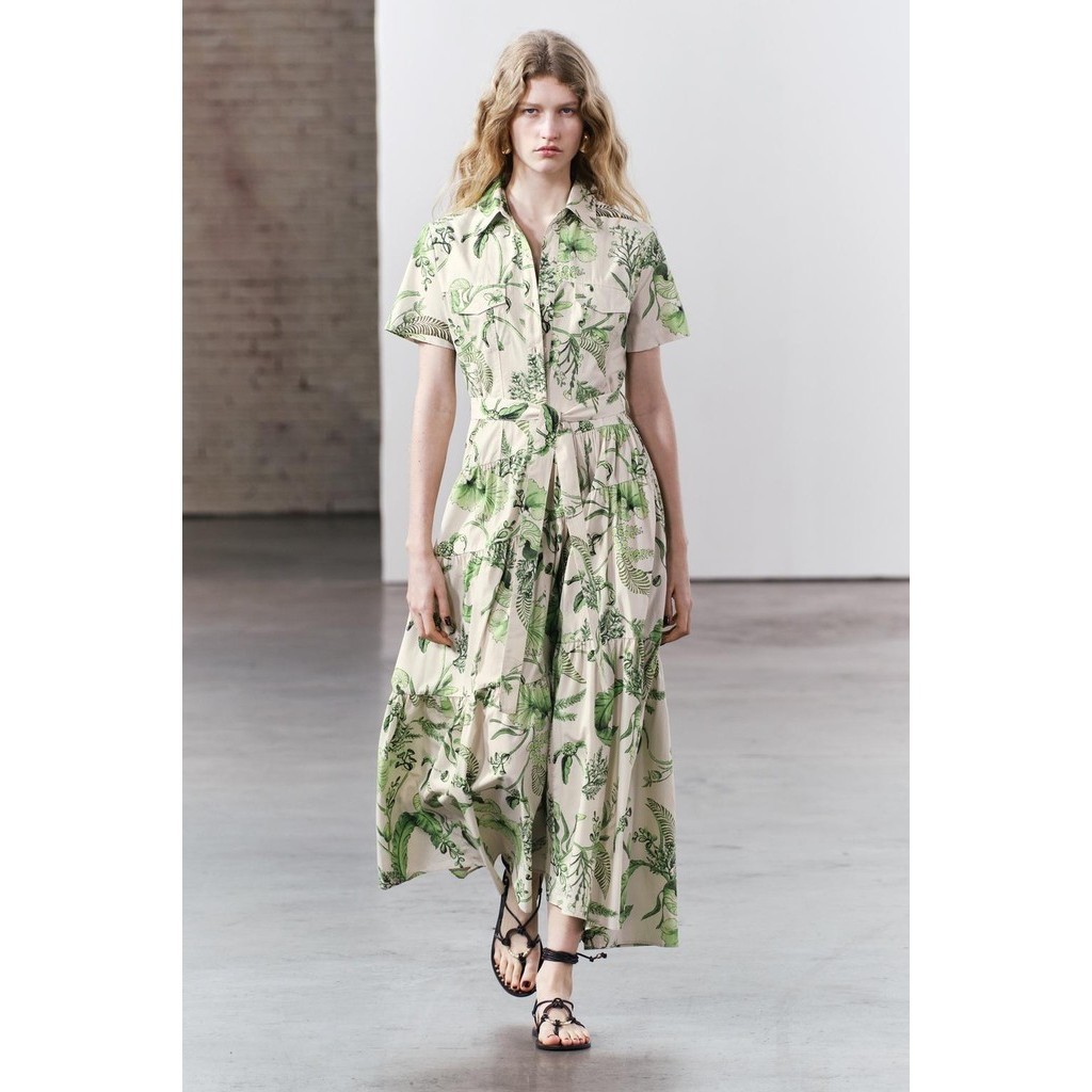Zara 24 Summer New Product Women s ZW Series Printed Shirt Dress 2183058 069 Shopee Philippines