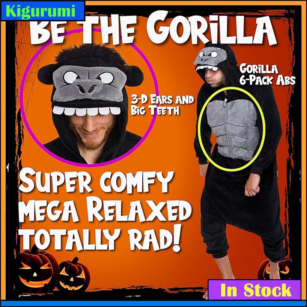 King Kong Gorilla Animal Kigurumi Anime Cosplay Costumes Christmas  Halloween Cartoon Onesies Women Men Pajamas For Adults Kids | Shopee  Philippines