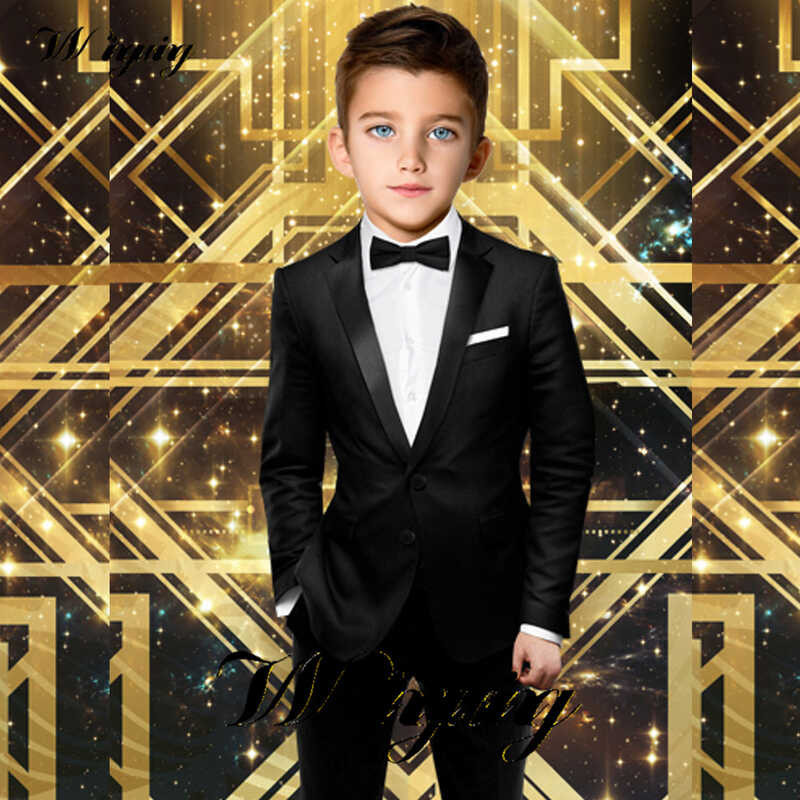 Boys slim fit black suit hot sale