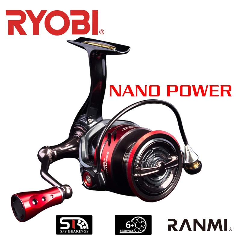 New RYOBI RANMI NANO POWER Spinning Reels Ball Bearings 6+1 Max Drag  6.5kg/9.0kg Gear Ratio 5.2:1/6.2:1 Saltwater Fishing Reel